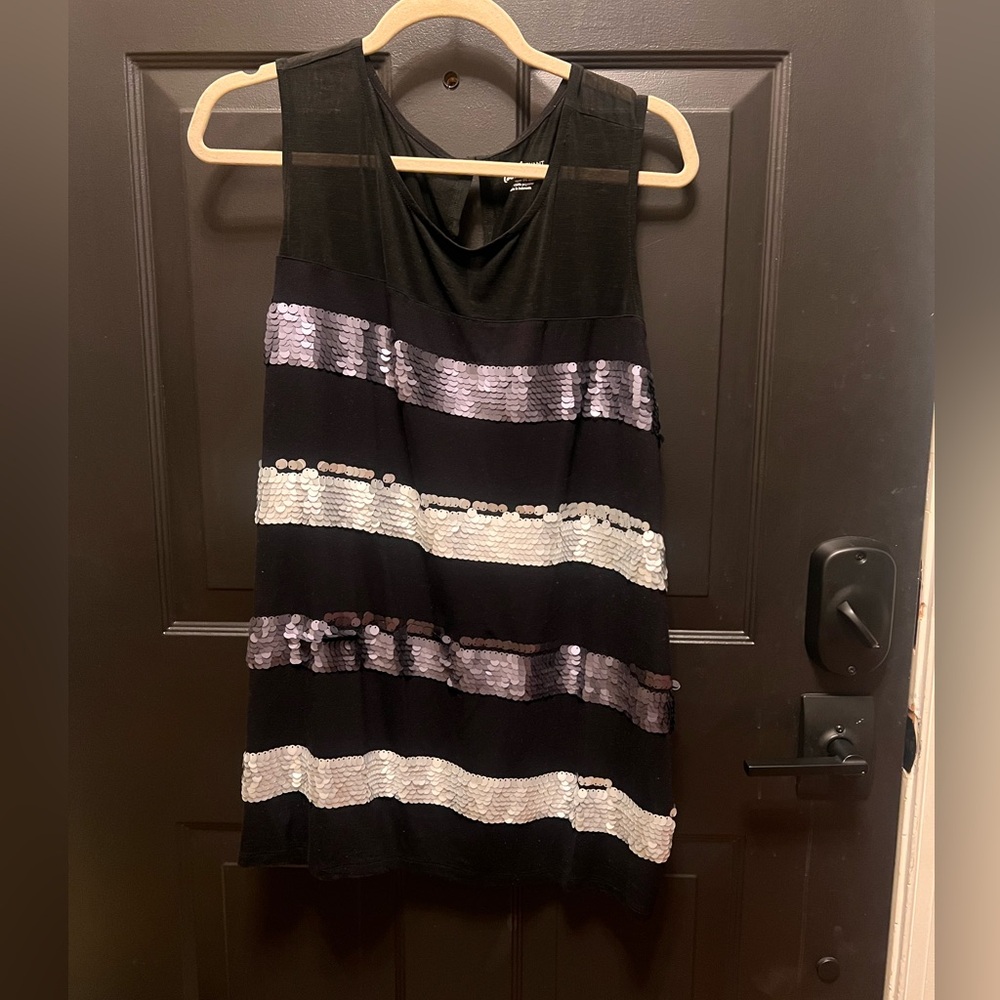 Plus Size Sequins Sleeves Shell Tank 22/24